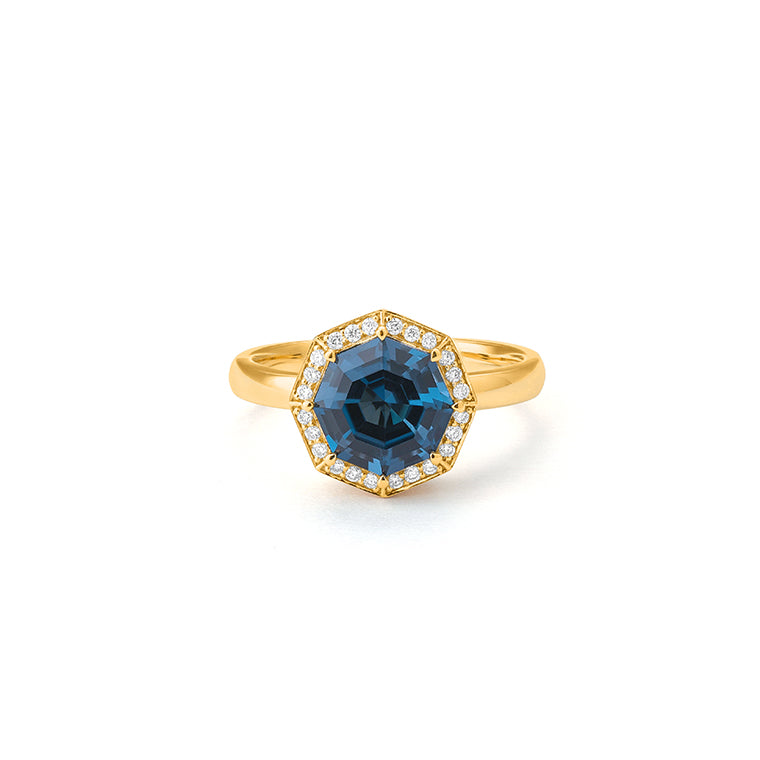 Anillo Piedra de color a tu elección y diamantes