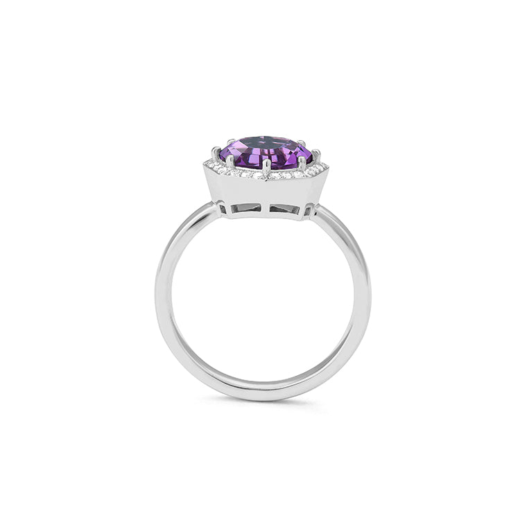 Anillo Piedra de color a tu elección y diamantes