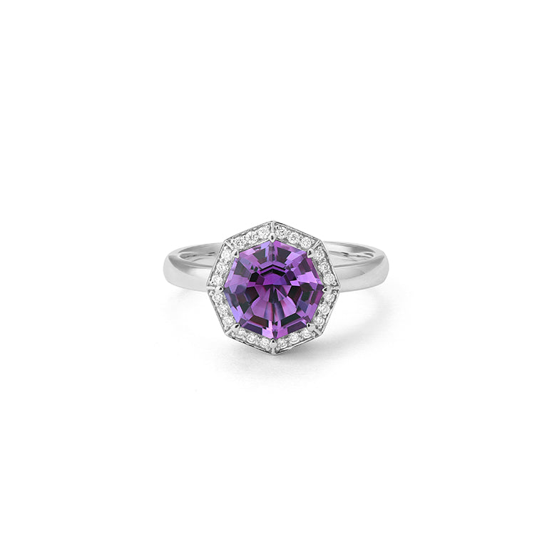 Anillo Piedra de color a tu elección y diamantes