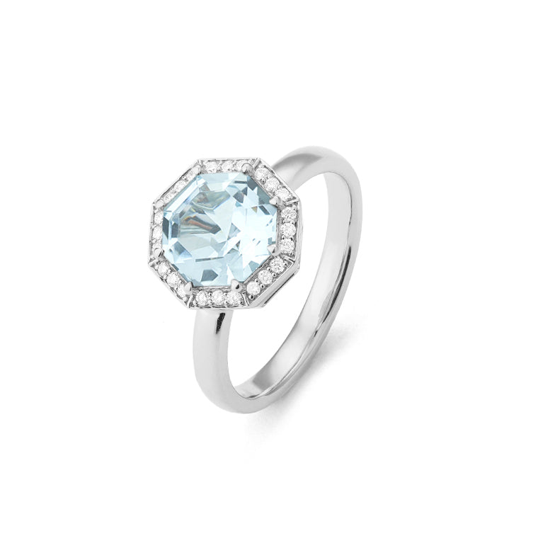 Anillo Piedra de color a tu elección y diamantes