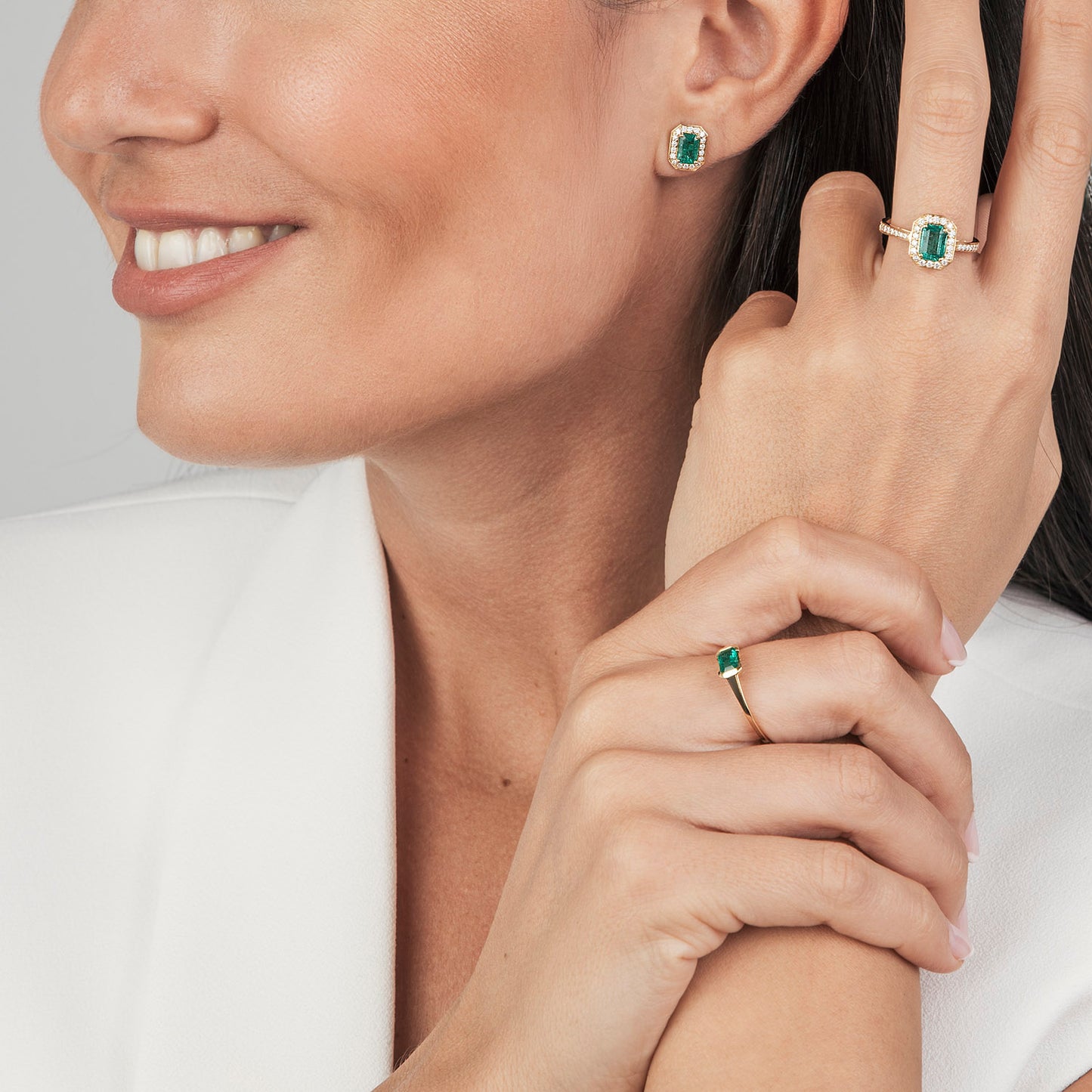 Anillo Piedra Central a Elegir con Diamantes