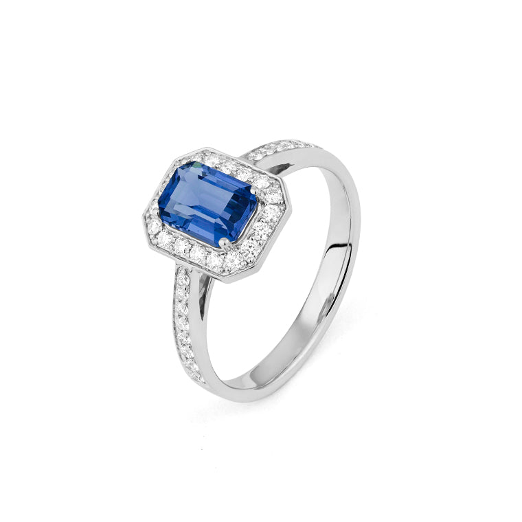 Anillo Piedra Central a Elegir con Diamantes