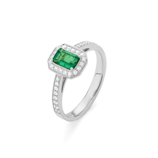 Anillo Piedra Central a Elegir con Diamantes