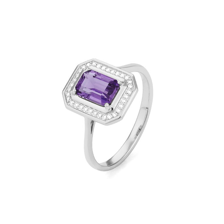 Anillo Piedra Central a Elegir y Diamantes