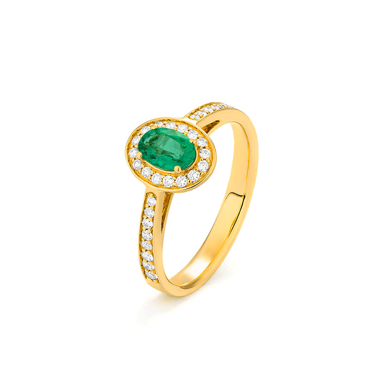 Anillo Piedra Central a Elegir con Diamantes