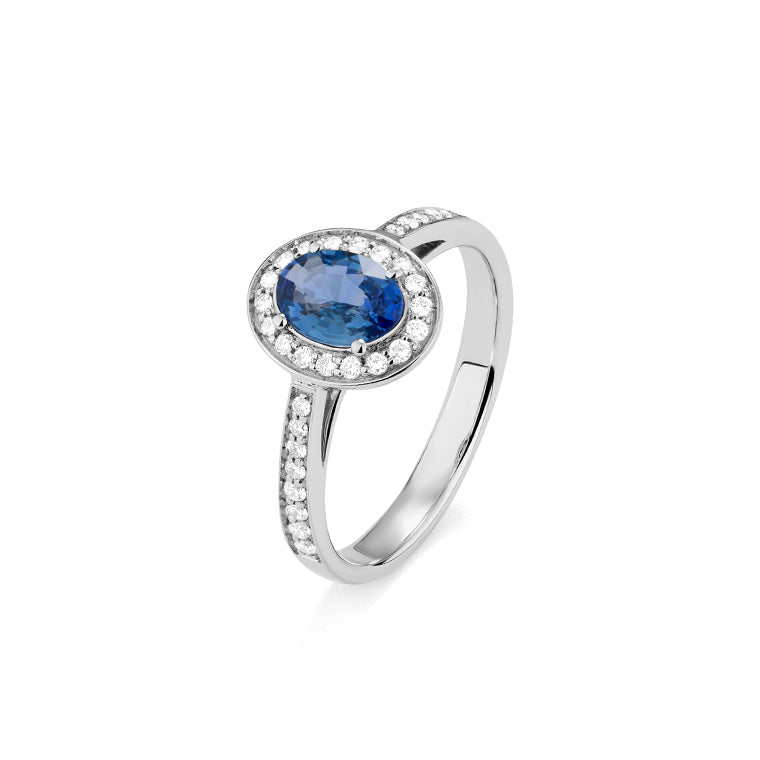 Anillo Piedra Central a Elegir con Diamantes