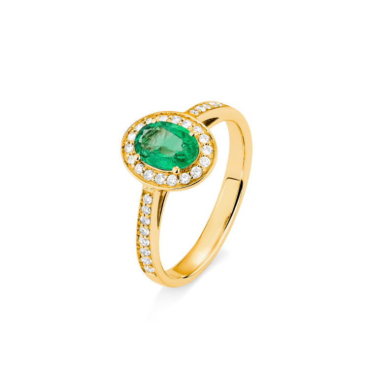 Anillo Piedra Central a Elegir con Diamantes