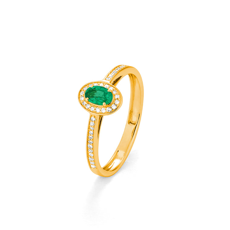Anillo Piedra Central a Elegir con Diamantes