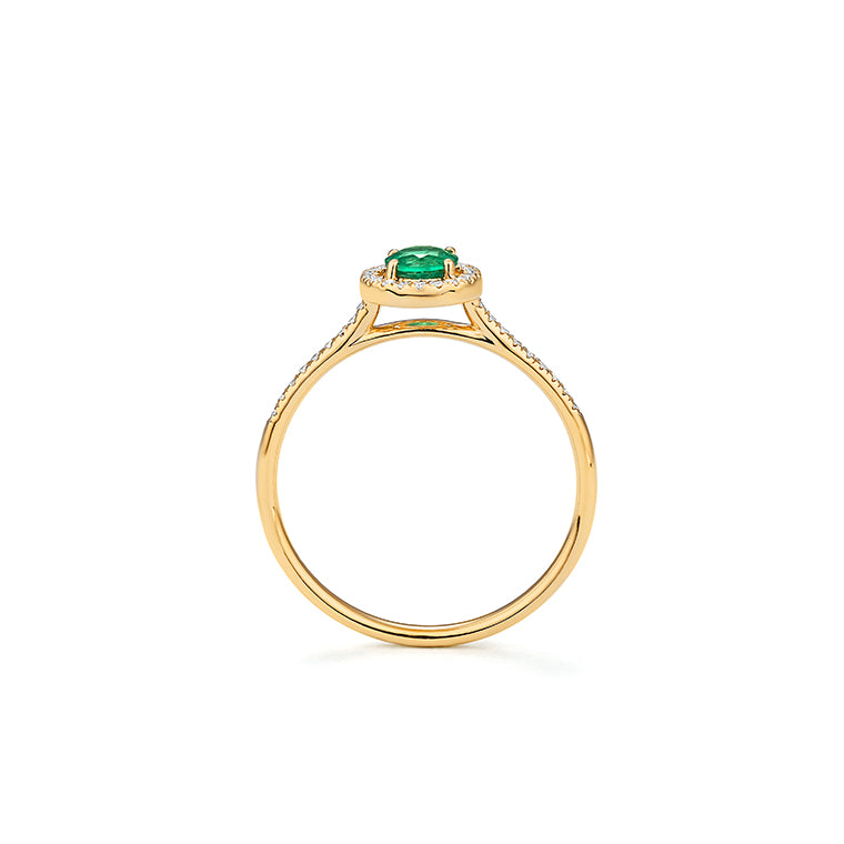 Anillo Solitario Esmeralda con Orla