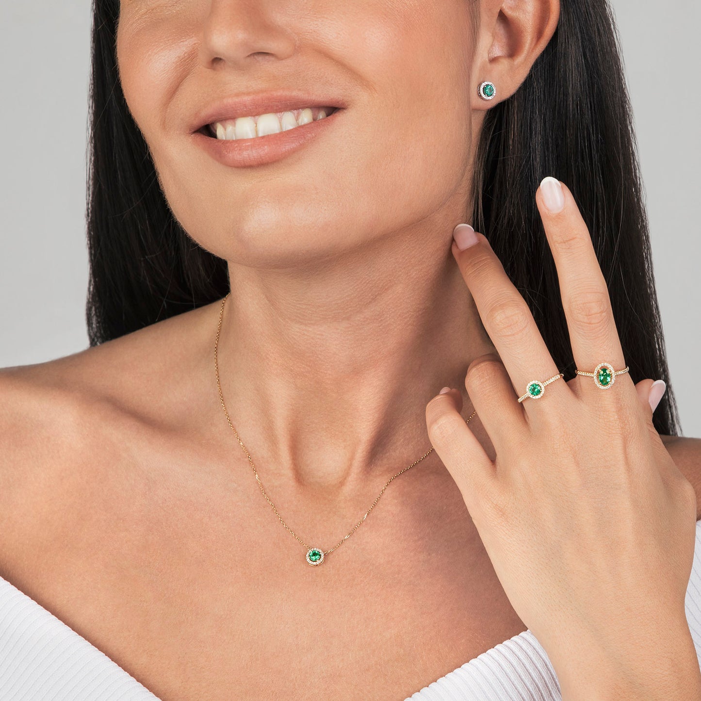 Anillo Solitario Esmeralda con Orla