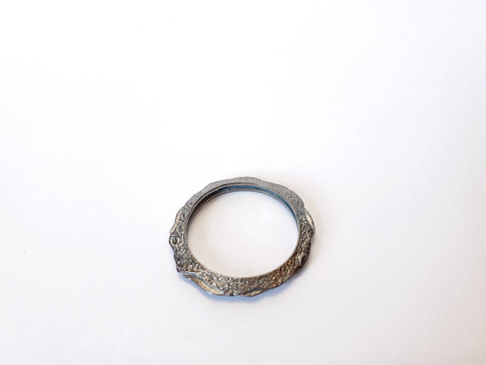 Anillo pequeño Noche baño rodio gris