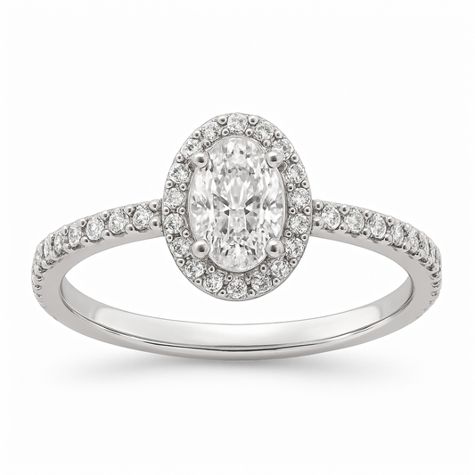 Anillo Oval con Orla y Acompañamiento